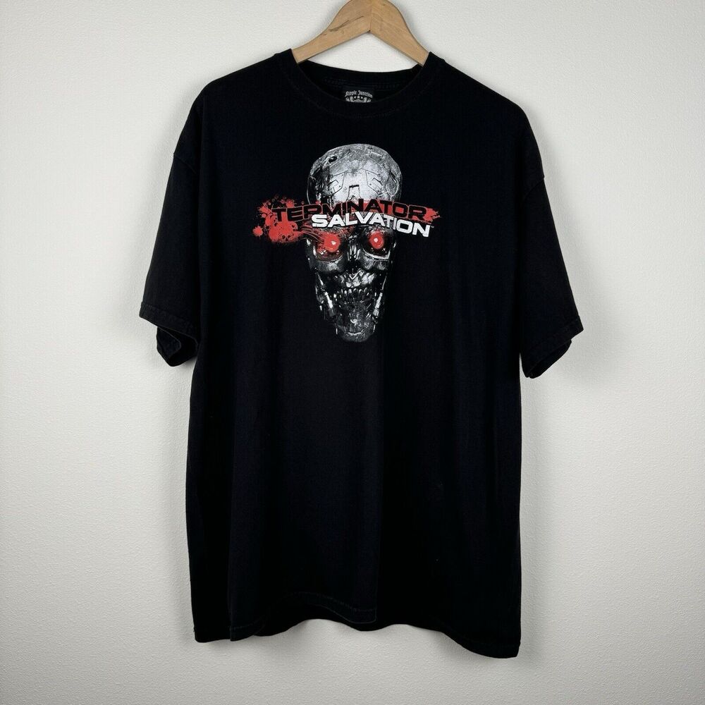 TERMINATOR SALVATION Shirt Men XL Black Short Sleeve Movie Promo Ripple Junction
